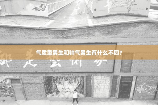 气质型男生和帅气男生有什么不同？