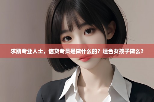 求助专业人士，信贷专员是做什么的？适合女孩子做么？