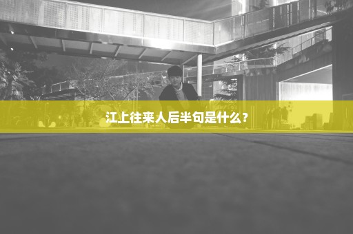 江上往来人后半句是什么？