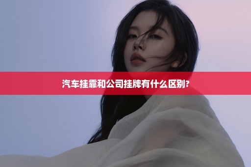 汽车挂靠和公司挂牌有什么区别?