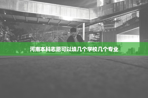 河南本科志愿可以填几个学校几个专业