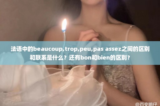 法语中的beaucoup,trop,peu,pas assez之间的区别和联系是什么？还有bon和bien的区别？