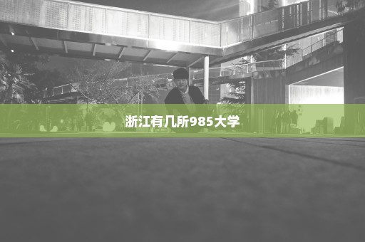 浙江有几所985大学