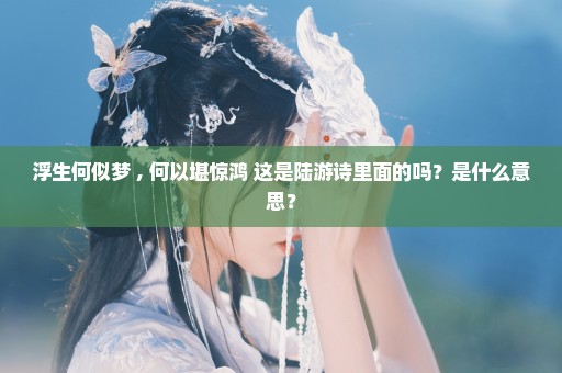 浮生何似梦 , 何以堪惊鸿 这是陆游诗里面的吗？是什么意思？