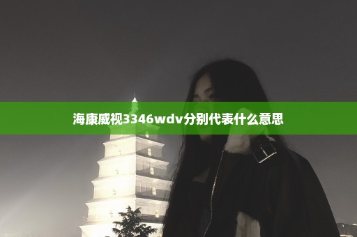 海康威视3346wdv分别代表什么意思