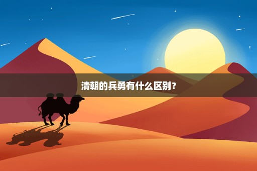 清朝的兵勇有什么区别？