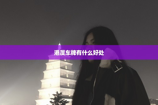 港澳车牌有什么好处