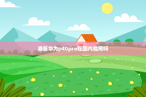 港版华为p40pro在国内能用吗