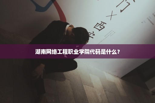 湖南网络工程职业学院代码是什么？