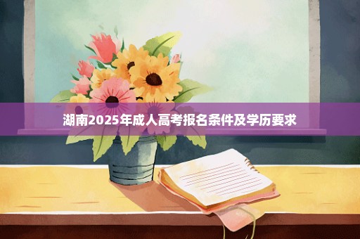 湖南2025年成人高考报名条件及学历要求