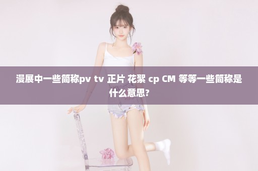 漫展中一些简称pv tv 正片 花絮 cp CM 等等一些简称是什么意思?