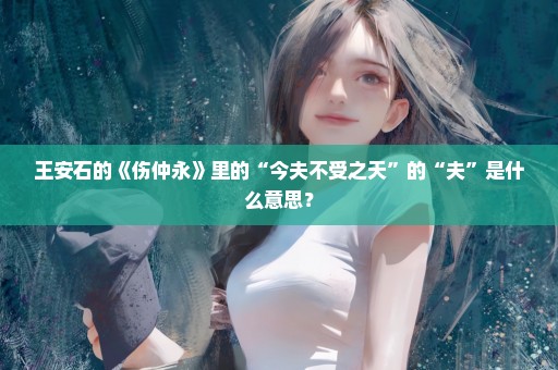 王安石的《伤仲永》里的“今夫不受之天”的“夫”是什么意思？