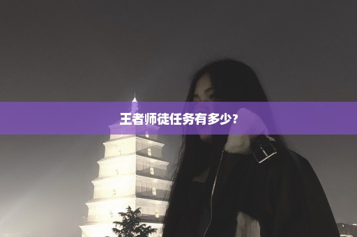 王者师徒任务有多少?