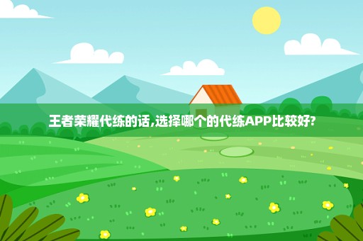 王者荣耀代练的话,选择哪个的代练APP比较好?