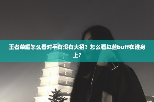 王者荣耀怎么看对手有没有大招？怎么看红蓝buff在谁身上？