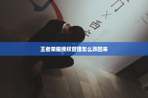 王者荣耀授权管理怎么改回来