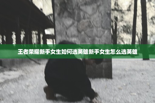 王者荣耀新手女生如何选英雄新手女生怎么选英雄