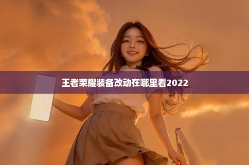 王者荣耀装备改动在哪里看2022