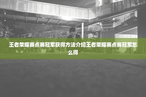 王者荣耀赛点赛冠军获得方法介绍王者荣耀赛点赛冠军怎么得