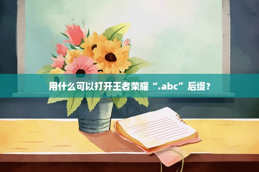 用什么可以打开王者荣耀“.abc”后缀？