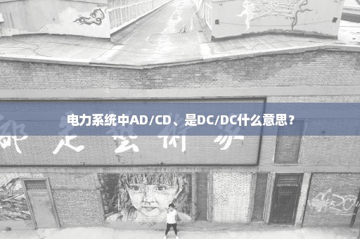 电力系统中AD/CD、是DC/DC什么意思？