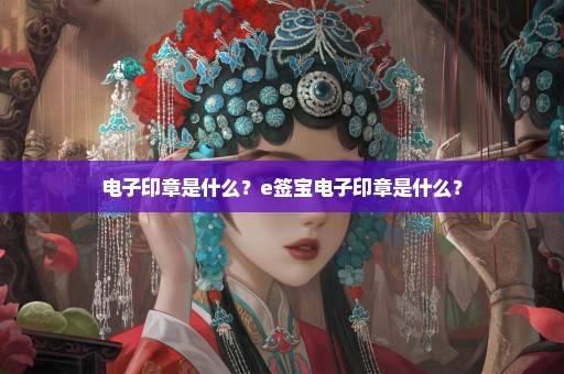 电子印章是什么？e签宝电子印章是什么？