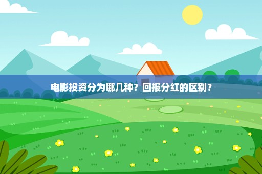 电影投资分为哪几种？回报分红的区别？