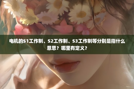 电机的S1工作制、S2工作制、S3工作制等分别是指什么意思？哪里有定义？