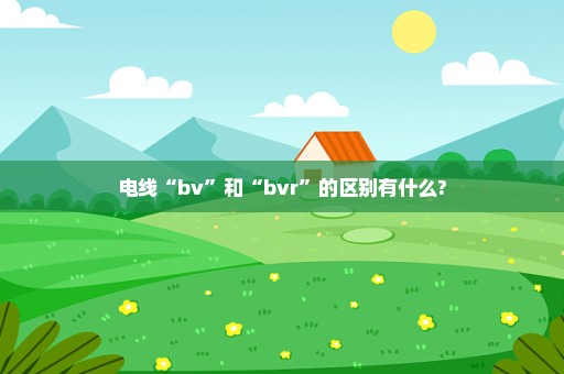 电线“bv”和“bvr”的区别有什么?