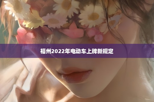 福州2022年电动车上牌新规定