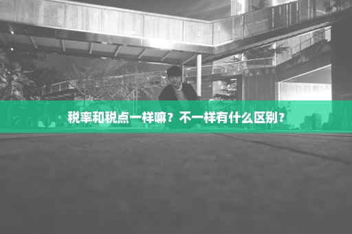 税率和税点一样嘛？不一样有什么区别？