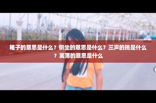 稚子的意思是什么？侧坐的意思是什么？三声的挑是什么？篱落的意思是什么