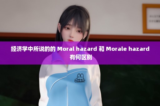 经济学中所说的的 Moral hazard 和 Morale hazard 有何区别