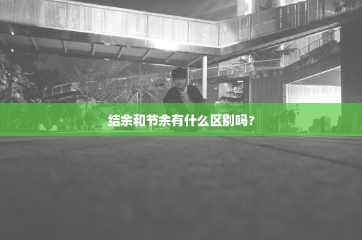 结余和节余有什么区别吗？