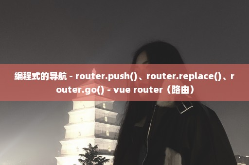 编程式的导航 - router.push()、router.replace()、router.go() - vue router（路由）