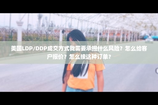 美国LDP/DDP成交方式我需要承担什么风险？怎么给客户报价？怎么接这种订单？