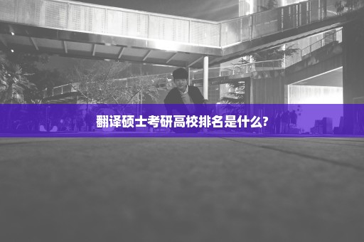 翻译硕士考研高校排名是什么?