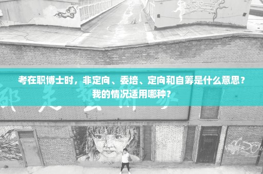 考在职博士时，非定向、委培、定向和自筹是什么意思？我的情况适用哪种？