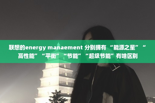 联想的energy manaement 分别拥有 “能源之星”“高性能”“平衡”“节能”“超级节能”有啥区别