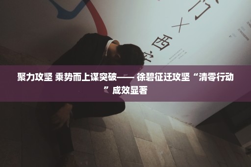 聚力攻坚 乘势而上谋突破—— 徐碧征迁攻坚“清零行动”成效显著