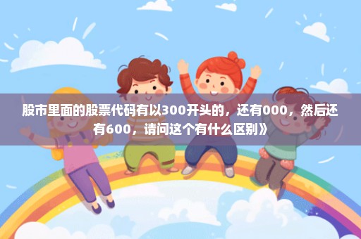 股市里面的股票代码有以300开头的，还有000，然后还有600，请问这个有什么区别》