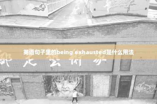 英语句子里的being exhausted是什么用法