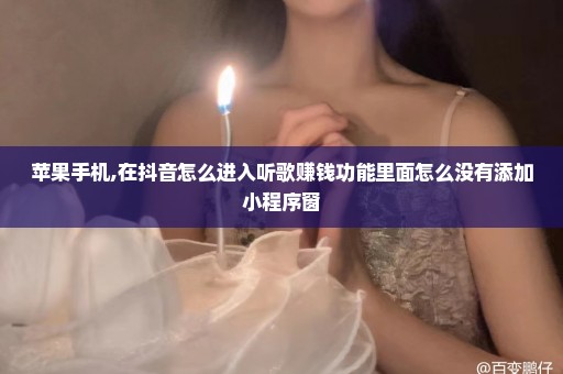 苹果手机,在抖音怎么进入听歌赚钱功能里面怎么没有添加小程序窗