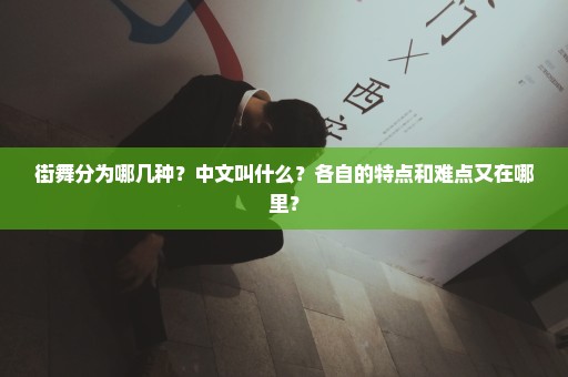 街舞分为哪几种？中文叫什么？各自的特点和难点又在哪里？