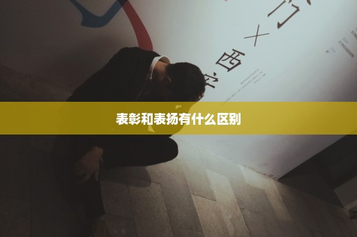 表彰和表扬有什么区别