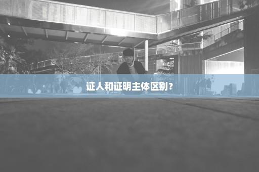 证人和证明主体区别？