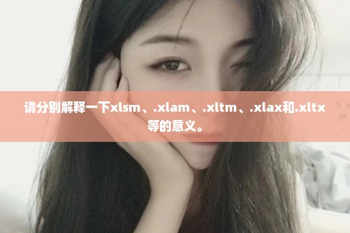 请分别解释一下xlsm、.xlam、.xltm、.xlax和.xltx等的意义。