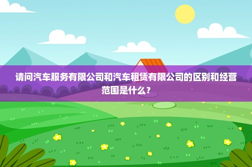 请问汽车服务有限公司和汽车租赁有限公司的区别和经营范围是什么？