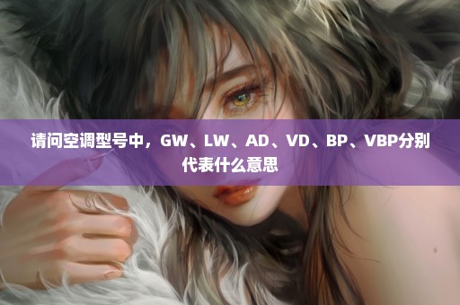 请问空调型号中，GW、LW、AD、VD、BP、VBP分别代表什么意思