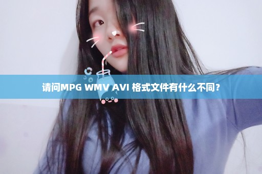 请问MPG WMV AVI 格式文件有什么不同？